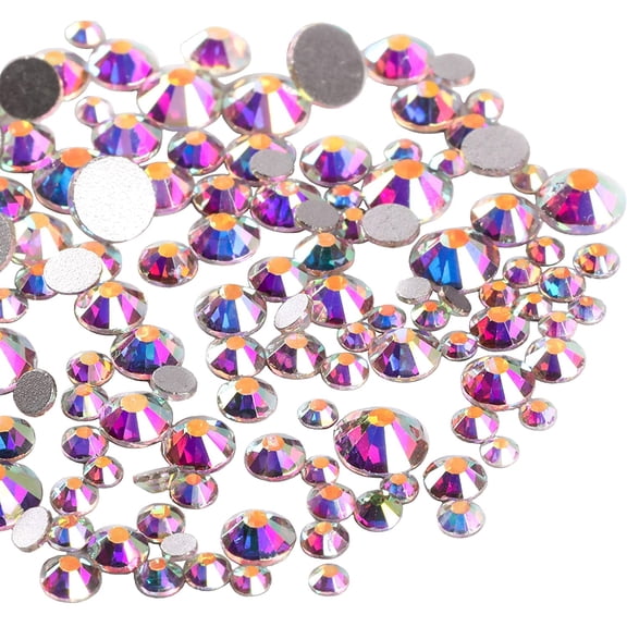 Bedazzling Kit - 3456pcs Glass Flatback Rhinestones for Nails Art & Crafting, Bulk Crystal AB Gems Stones in 6 Sizes (SS4-SS12), Non-Hotfix Diamantes for Clothing, Shoes, Tumblers DIY