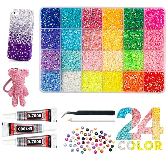 Bedazzling Kit, Bedazzler Kit with Rhinestones, Jelly Rhinestones with B7000 Glue and Tools for DIY Crafts