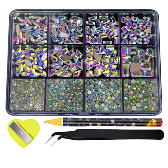 Bedazzling Kit, Jelly Rhinestones for Bedazzling, Flatback Gems for Diamond Art, for DIY Crafting, Book, Shoes, Fabric, Jewelry Making, Nail Art, Multicolor