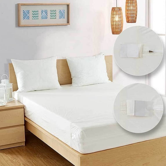 Bedbug Proof, Waterproof, Dust Mite and Allergen Proof Heavy Duty Vinyl Zippered Mattress Protector, Full 9"