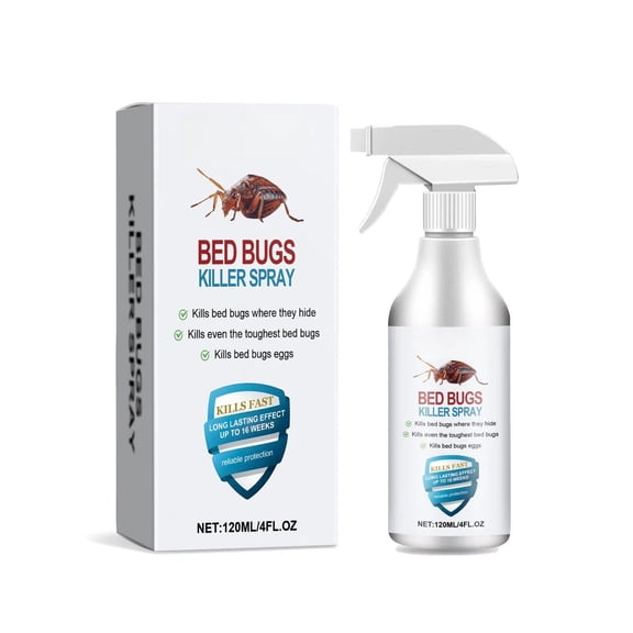 Bedbug Spray 120ml for Indoor Flea Tick Moth Control White Bottle