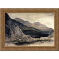 thumbnail image 1 of Beddgelert Mill and Bridge 24x18 Gold Ornate Wood Framed Canvas Art by David Cox, 1 of 2