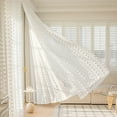 thumbnail image 1 of Bedding Accessories, Sheer Curtains Long Transparent Voile Sheer White Curtains Gauze Drapes For Living Room Bedroom Window Sliding Glass Door Embroidered Modern Striped, Bedroom Decor, 1 of 9
