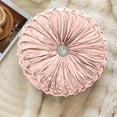 thumbnail image 1 of Bedding Bed Pillows Round Ice Flower Velvet Cushion, Pumpkin Shape Sofa Bed Pillow, Decorative Window Seat Pad, Beige Flock Futon Accent, Home Living Room Decor, 1 of 6