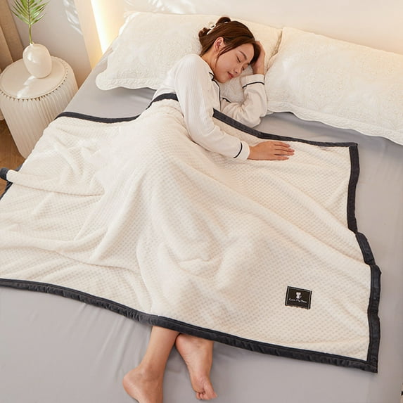 Bedding Clearance asxite Lightweight Blanket,Cool Bed Blankets Soft Lightweight Plush Fuzzy Cozy Luxury Blanket Microfiber Nap Blankets,39.3" x 59",White