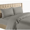 thumbnail image 1 of Bedding Collection 1200 Thread Count 100% Cotton Egyptian Quality Deep Pocket Stripe Sheet Set (California King, Grey), 1 of 4