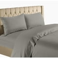 thumbnail image 1 of Bedding Collection 1200 Thread Count 100% Cotton Egyptian Quality Deep Pocket Stripe Sheet Set (Queen, Grey), 1 of 2