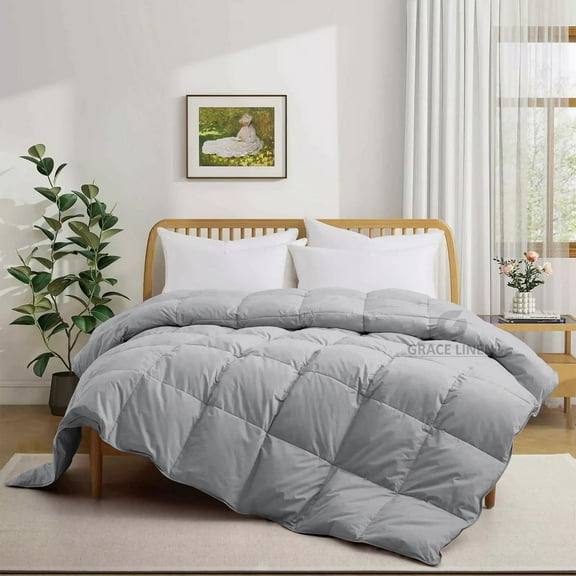 Bedding Comforter Alaskan King 120X132, Duvet Insert, Quilted Comforter with Corner Tabs, All Season Lightweight Quilt, Down Alternative Hotel Comforter Oversized Alaskan King 120X132 Silver Grey