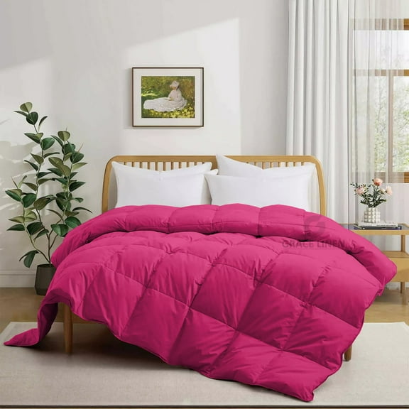 Bedding Comforter Full Size, Duvet Insert, Quilted Comforter with Corner Tabs, All Season Lightweight Quilt, Down Alternative Hotel Comforter Full Size 82X86 Hot Pink