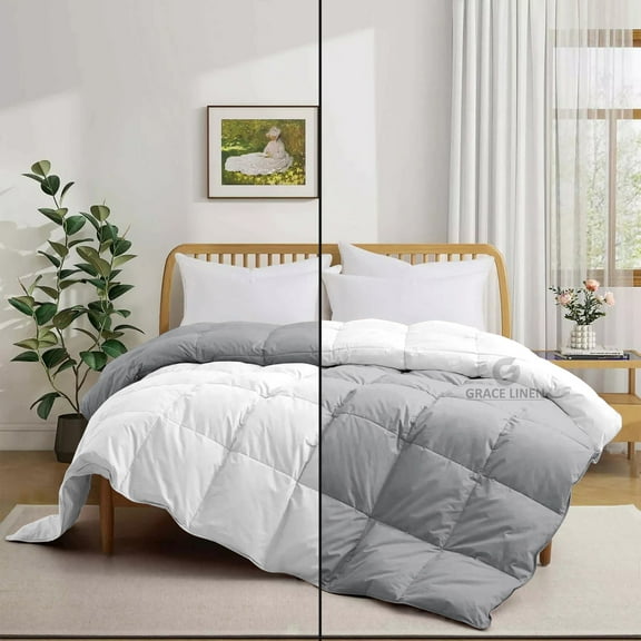 Bedding Comforter King Size 90X102, Duvet Insert, Quilted Comforter with Corner Tabs, All Season Lightweight Quilt, Down Alternative Hotel Comforter King Size 90X102 White/Silver