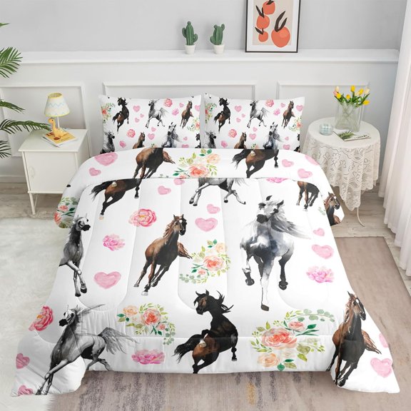 Bedding Comforter Set Paris Street Scenery Eiffel Tower Printed Pattern Quilt Bedding Set with 1 Comforter and 2 Pillowcases for Girls and Boys Bedroom All Season(Paris )