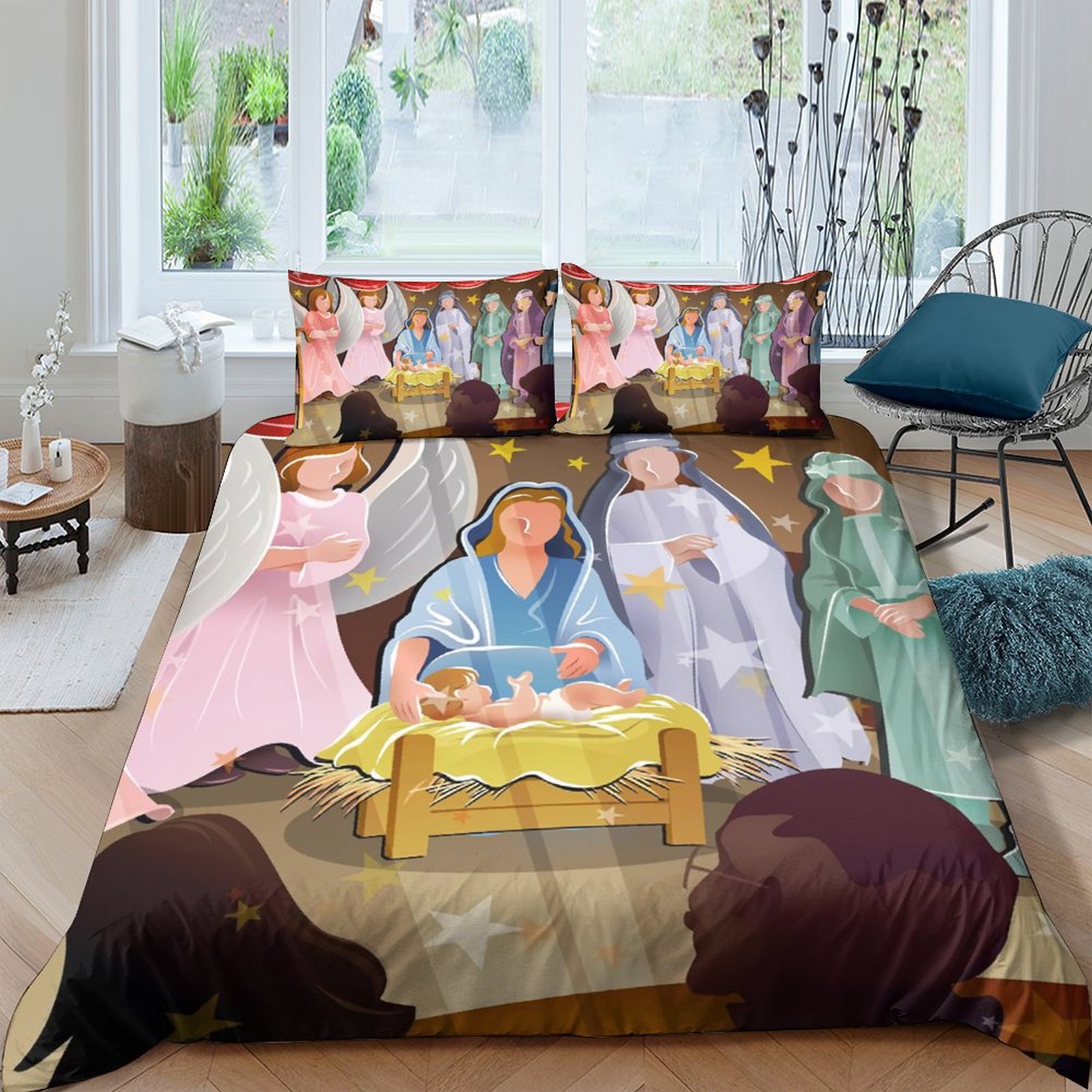 Bedding Cover Set Christmas Comforter Cover Pillowcase Kids Adult Highend Bedspreads,California