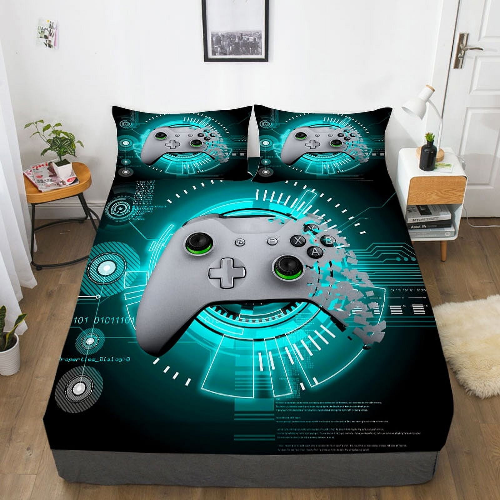 Bedding Cover Set Cool Bed Sheet Gaming Printed Home Textiles