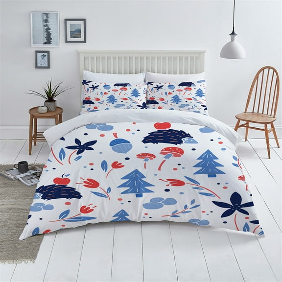 Bedding Cover Set Home Decor Pine Painting Luxury Home Textiles White Duvet Cover Set,Twin (68"x86")