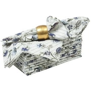 Bedding Craft Cloth Napkin, Dinner Cloth Napkins for Set Table Décor Print Cloth Napkins, Cloth Napkins Set of 12 Cloth Napkins Printed_18x18 with 1" Fold Stripe Flower Design