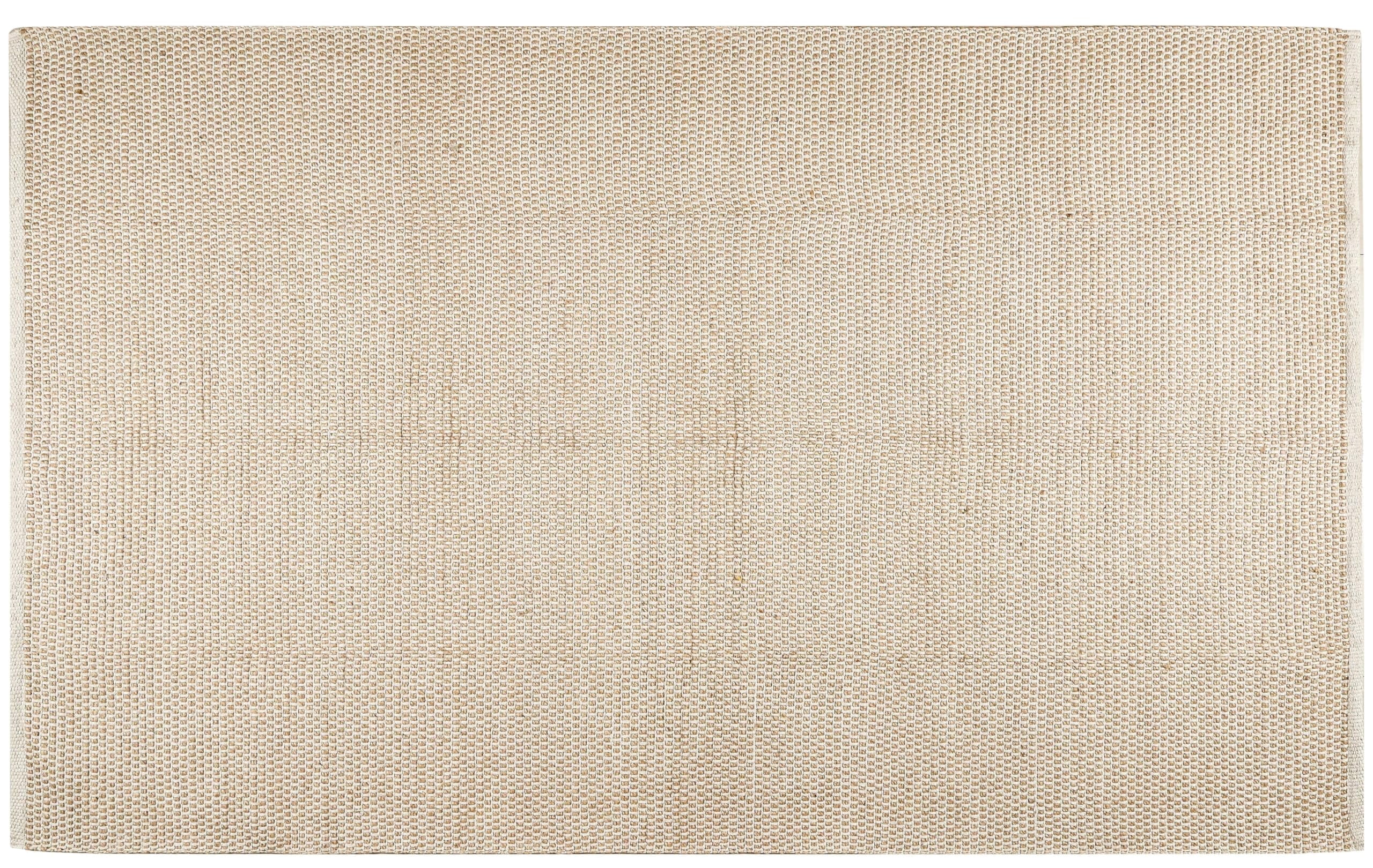Natural Handwoven Jute and Cotton Rectangular Area Rug, 4' x 6'