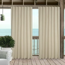 Bedding Craft NATURAL Cotton/Linen Window Panels Tab Top, Room Darkening Drapes, Set of 2, 50 x 63 inch, NATURAL
