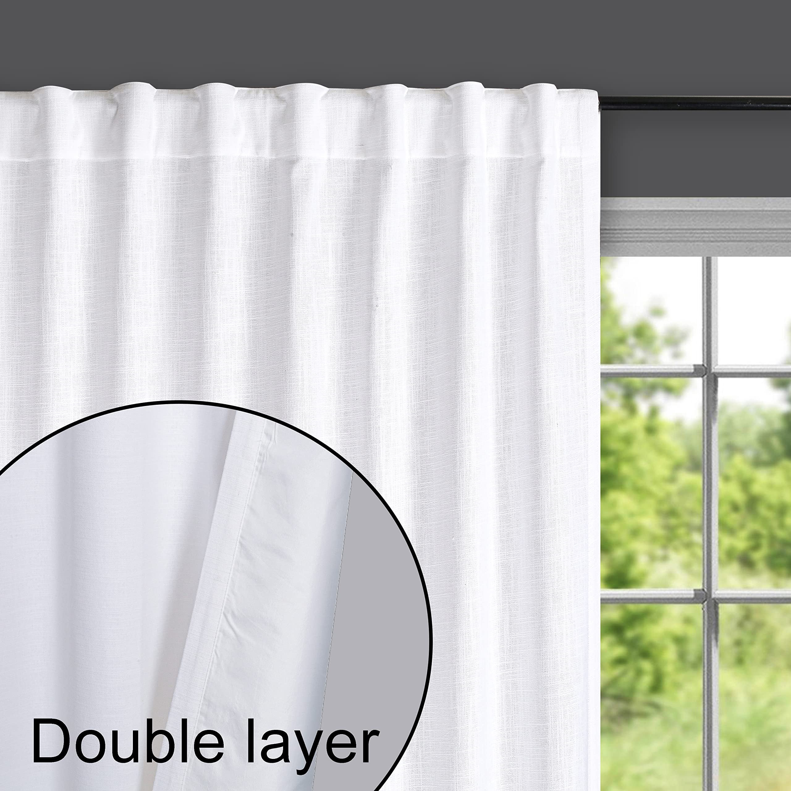 Window Bedding Bedding Craft Cotton Curtains Set of 2, 50x108 inch, White, Tab Top ...