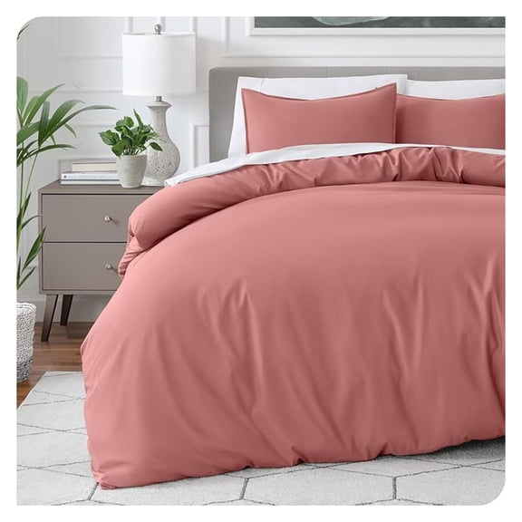 Bedding Duvet Cover California King Size - Premium 1800 Super Soft Collection - Lightweight, Cooling - Soft Breathable Bedding Duvet Cover (Cal King, Dusty Rose)