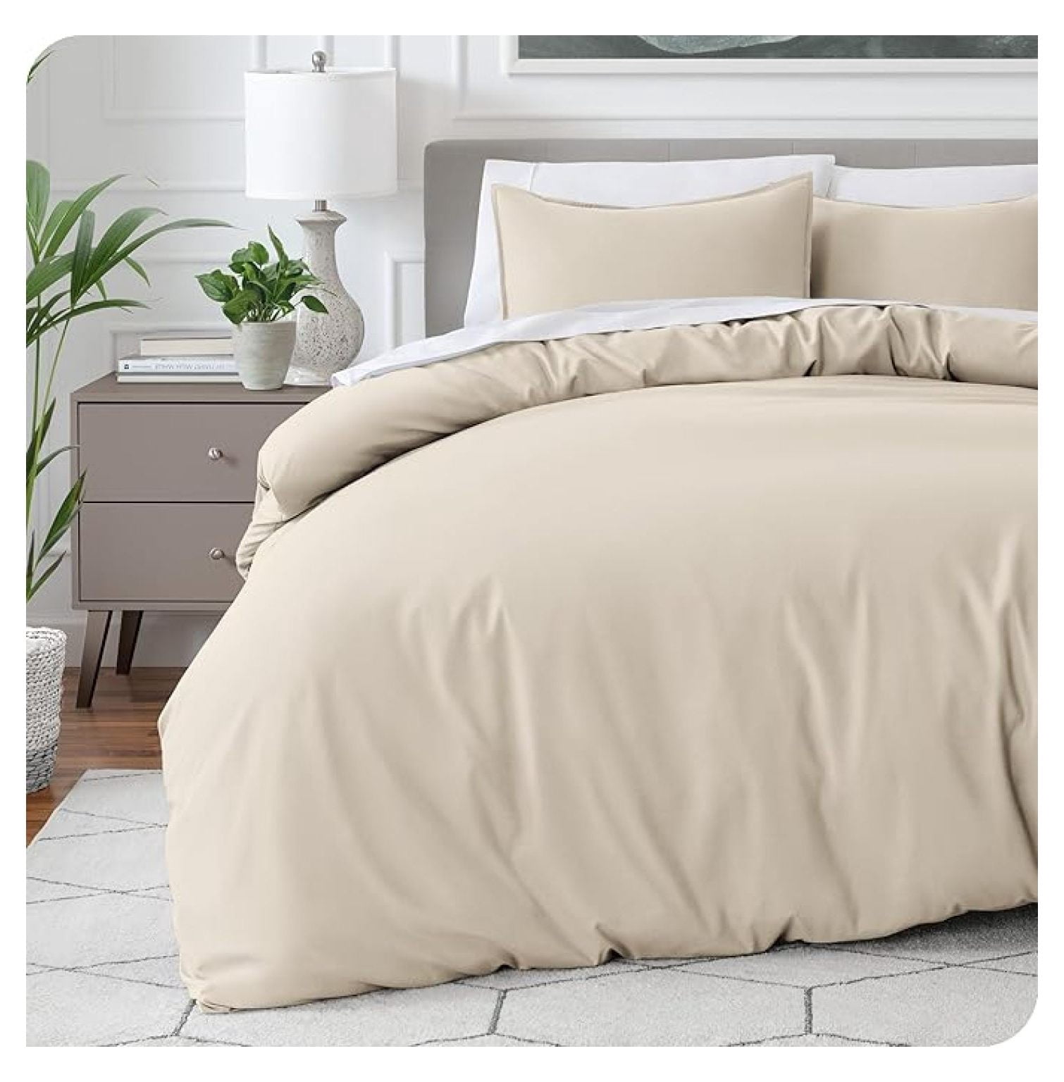 Bedding Duvet Cover Full Size - Premium 1800 Super Soft Collection - Lightweight, Cooling - Soft Breathable Bedding Duvet Cover (Full, Sand)