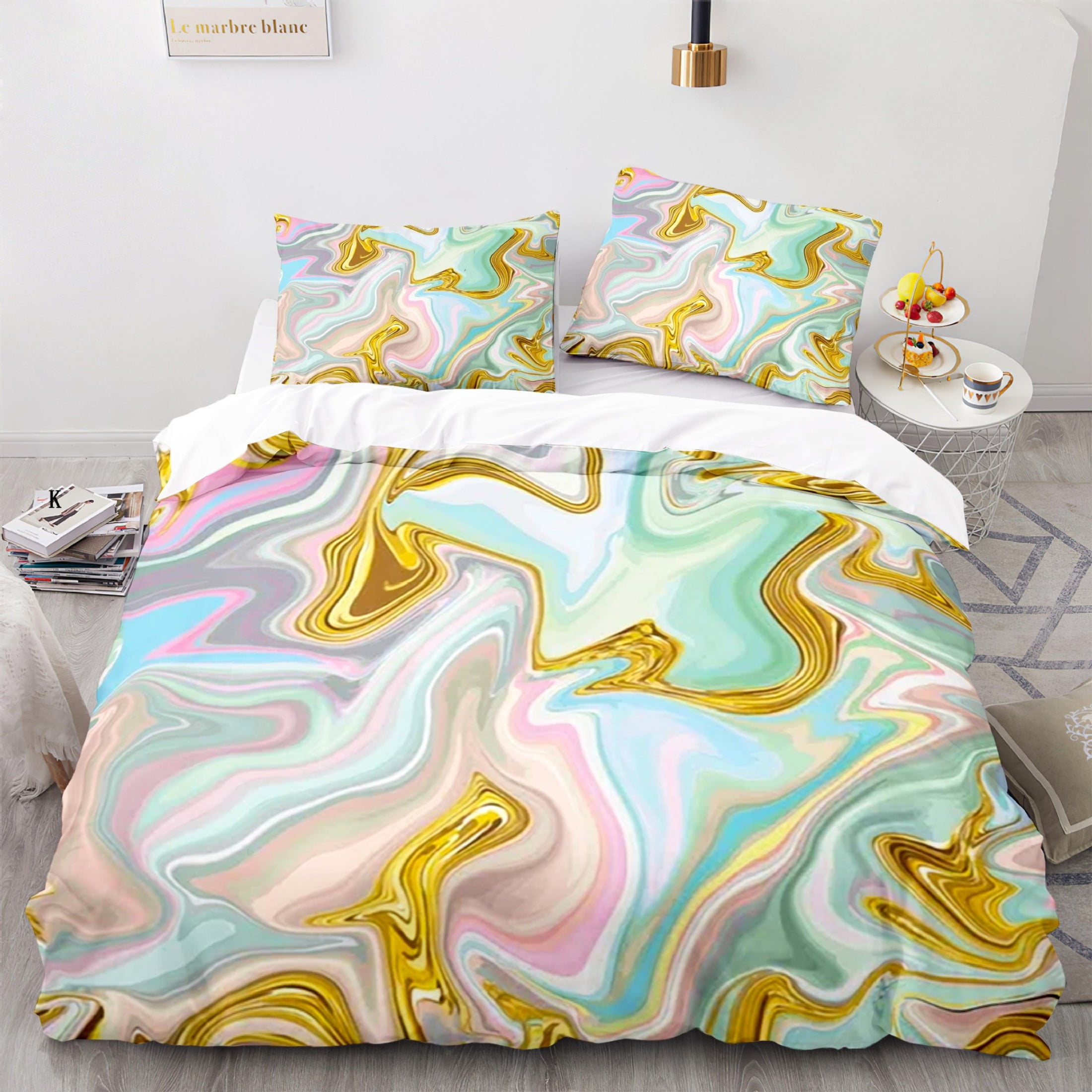 Bedding Duvet Cover Set Twin Full Queen King Size Marble Printed 3