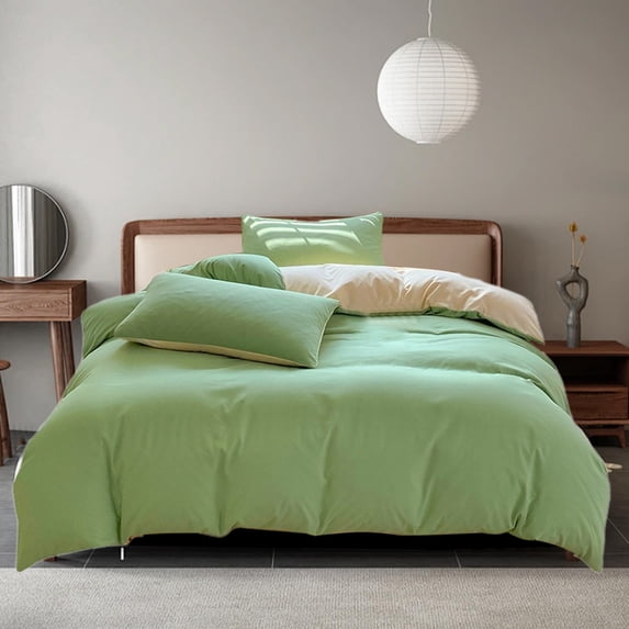 Bedding Duvet Cover Sets,4pc Bedding Duvet Cover Sets,Comfy Simple Style Soft Breathable Textured Durable Linen Feel Bedding for All Seasons Queen Size,Solid Bed Sheet Duvet Cover and Pillowcases