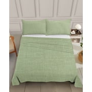 Bedding Flat Sheet&nbsp;- Hotel Quality King Top Sheet - Sage Green Retro Linen Soft Breathable Microfiber Fabric Bed Top Sheet 1 Flat Sheet Only, Modern Minimalist Style