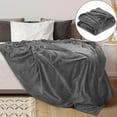 thumbnail image 1 of Bedding Fleece Blanket Queen Size Grey 300GSM Luxury Bed Blanket Anti-Static Fuzzy Soft Blanket Microfiber (120*200 cm), 1 of 9