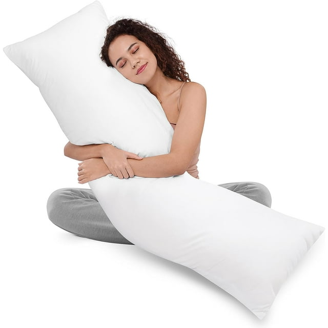 Bedding Full Body Pillow for Adults (White, 20 x 54 Inch), Long Pillow ...