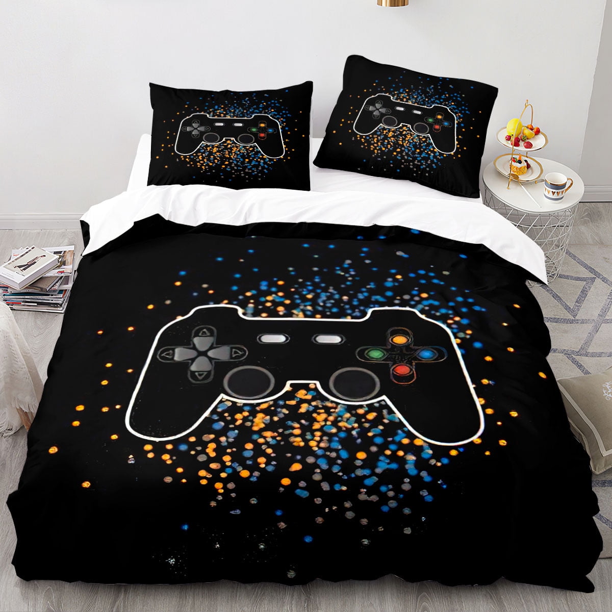 Bedding Gamer Set Twin Size for Boys Kids Game Room Decor Video Game Gamer Duvet Cover Sets for