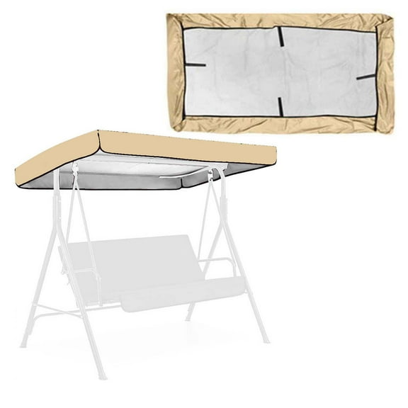 Bedding Jioakfa Replacement Swing Top Cover, or Sun Shade Patio Swing Canopy Awning, Windproof Heavy Duty Rip Proof 84X48X9Inch Beige