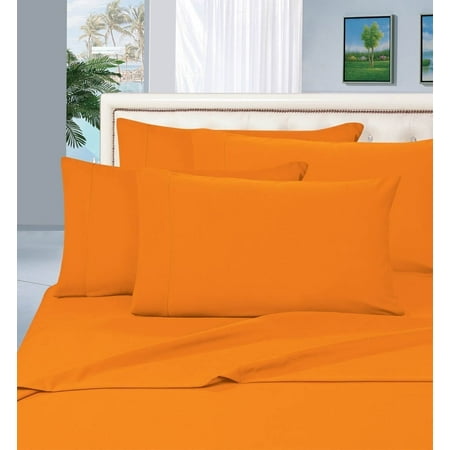 Bedding Outlet 1500 Series 4-Piece Bed Sheet Set, Deep Pocket up to 16 inch, Queen Vibrant Orange
