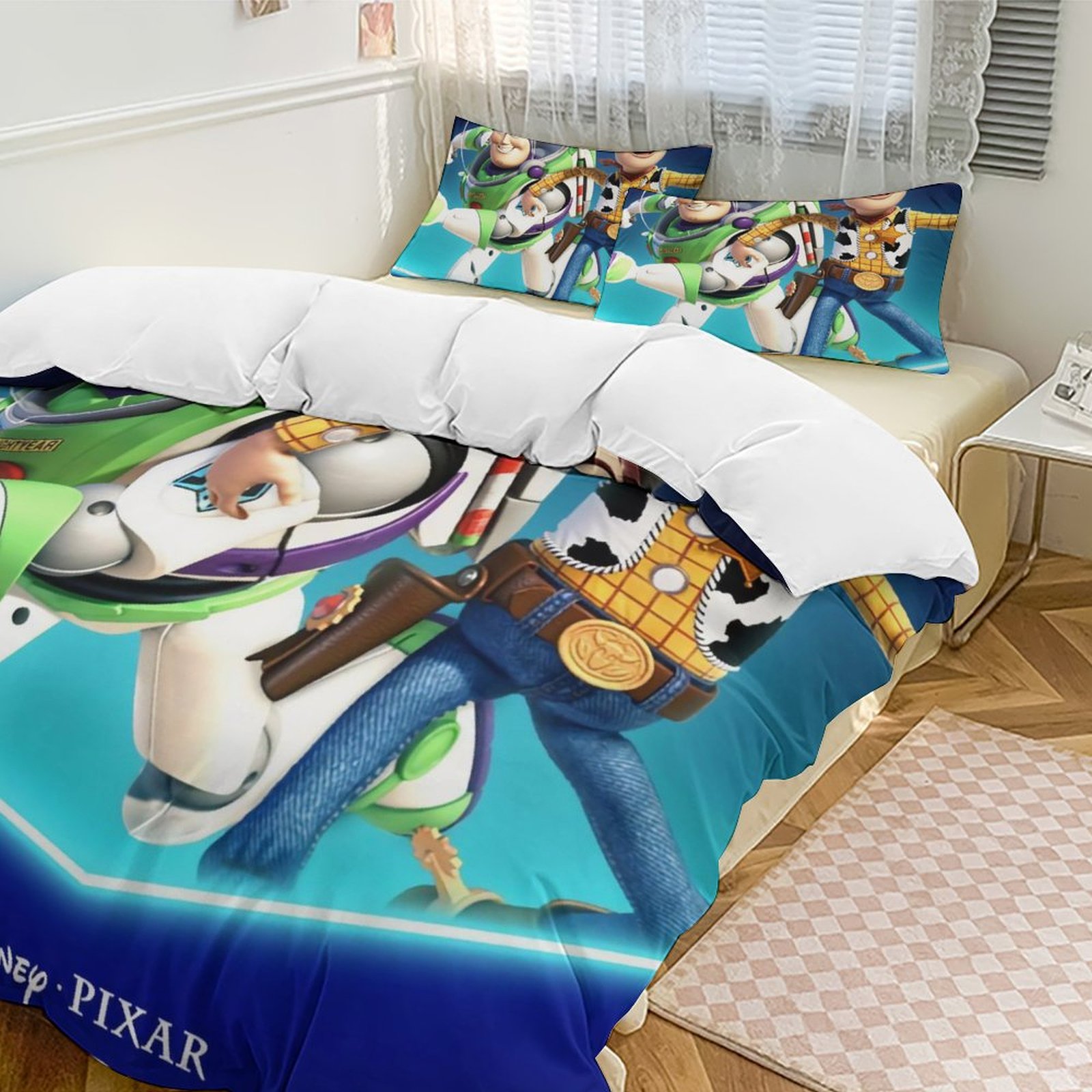 Bedding Pixar Toy Story Buzz Lightyear Woody Buds Duvet Cover for Kids ...