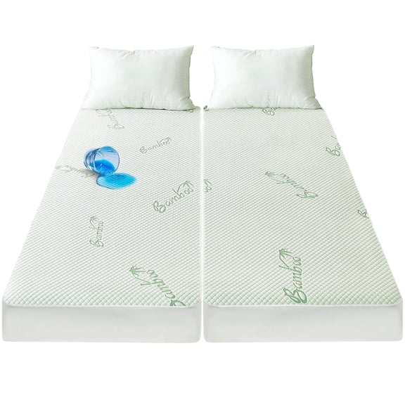AGALI Waterproof Mattress Protector with Bamboo Viscose, Split King, 6-18 Inch Deep Pocket