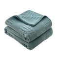 thumbnail image 1 of Bedding Pure Cotton Blanket Lightweight Warm Blanket,100% Cotton Bed Blanket, Breathable Bed Blanket Queen Size,Cotton Thermal Blankets Full Queen,for Layering Any Bed for All Season(Blue200x230cm), 1 of 8