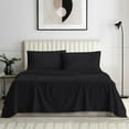 thumbnail image 1 of Bedding Series 600-Thread Count Soft Egyptian Cotton Luxurious 4-PCs Sheet Set Fits Easily Fit upto 19-24" Inch Deep Pockets Stripe Pattern ( RV Short Queen, Black ), 1 of 6