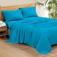 thumbnail image 1 of Bedding Series 600-Thread Count Soft Egyptian Cotton Luxurious 4-PCs Sheet Set Fits Easily Fit upto 9-12" Inch Deep Pockets Solid Pattern ( RV King, Turquoise ), 1 of 6