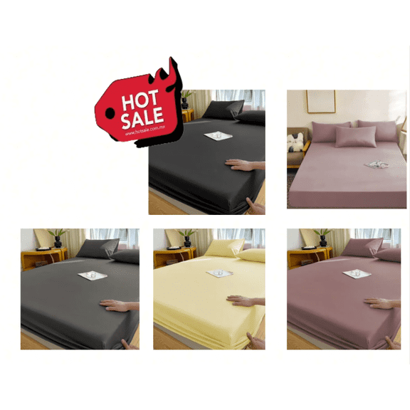 Bedding Set 3 Piece Fitted Sheet and 2 Pillowcases Deep Pocket Non Slip Sheet Set Soft Breathable Fabric for Queen Full Size Bed Machine Washable Bed Set