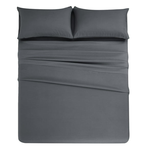 Bedding Set 4 Piece Polyester Microfiber Soft Breathable Comforter Set For Bedroom Home Bed Fan under Sheets Size Fitted Sheet And Pillowcase Set Soft Microfiber Sheet Set No Pilling Bed Sheets Non