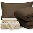 thumbnail image 1 of Bedding Set 5 Piece Comforter & Sheet Set - Twin - Goose Down Alternative - Ultra-Soft 1800 Premium - Hypoallergenic - Breathable Bed Set (Twin, Cocoa/Sand), 1 of 9