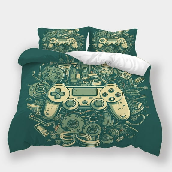 Bedding Set Comforter Cover Pillowcase Game Controller Print Bedspreads Home Dormitory Bed Gift,California King (98"x104")
