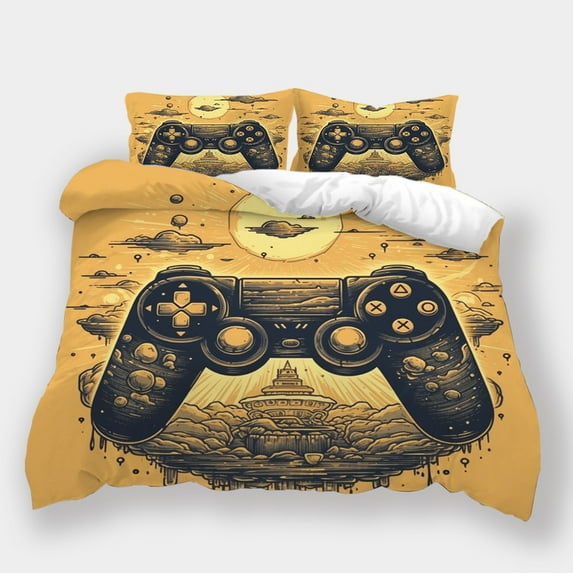 Bedding Set Comforter Cover Pillowcase Game Controller Print Bedspreads Home Dormitory Bed Gift,Full (80"x90")