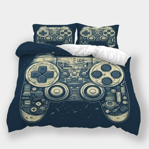 Bedding Set Comforter Cover Pillowcase Game Controller Print Bedspreads Home Dormitory Bed Gift,King (90"x104")