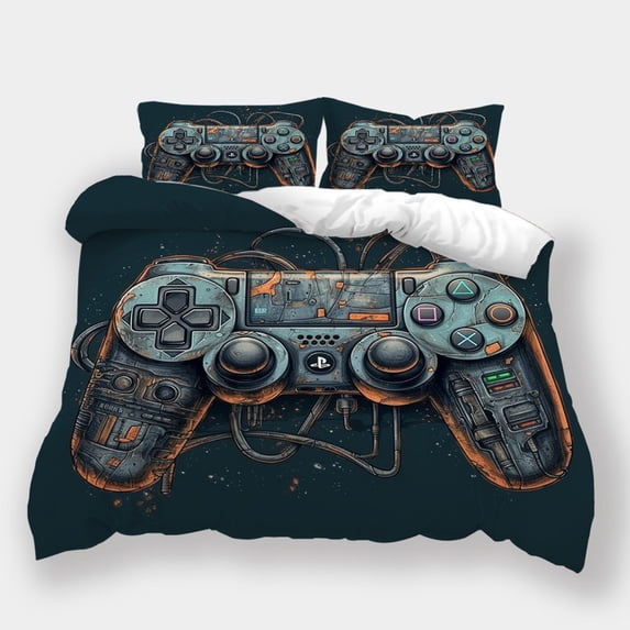 Bedding Set Comforter Cover Pillowcase Game Controller Print Bedspreads Home Dormitory Bed Gift,King (90"x104")
