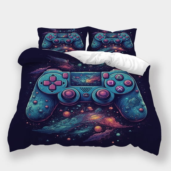 Bedding Set Comforter Cover Pillowcase Game Controller Print Bedspreads Home Dormitory Bed Gift,Twin (68"x86")