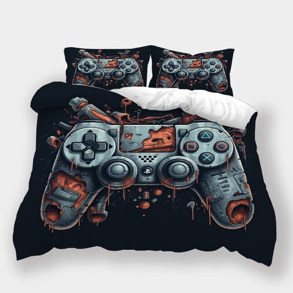 Bedding Set Comforter Cover Pillowcase Game Handle Printed Bedspreads Cool Bed Gift for Kids,Twin (68"x86")