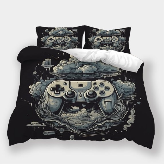 Bedding Set Comforter Duvet Cover Pillowcase Gamepad Printed Home Textiles Festival Bed Gift,Queen (90"x90")