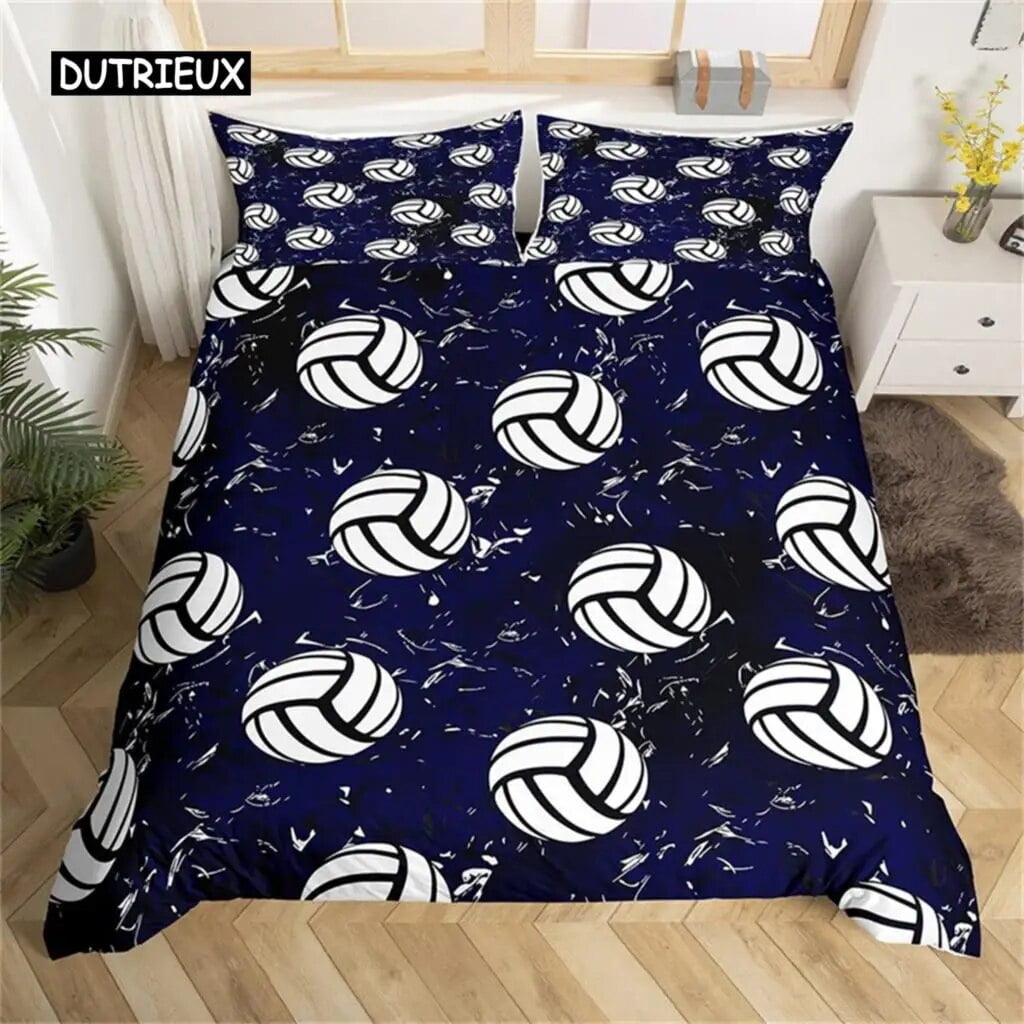 Bedding Set Duvet Cover Twin King Microfiber Soccer Volleyball Games