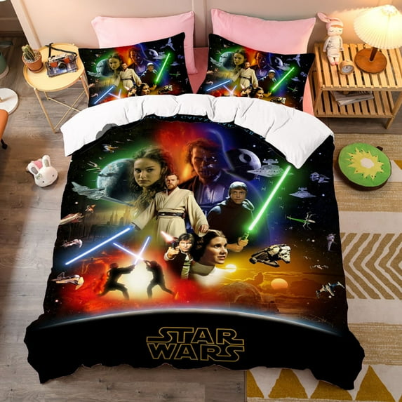 Bedding Set Duvet Cover with Iconic Characters Lightsabers Perfect for Fans