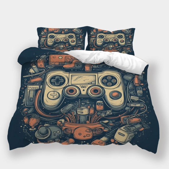Bedding Set Fashion Game Handle Printed Comforter Cover Pillowcase Teen Adult Bedspreads,California King (98"x104")